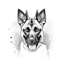 black malinois tattoo design idea