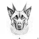black malinois tattoo design idea