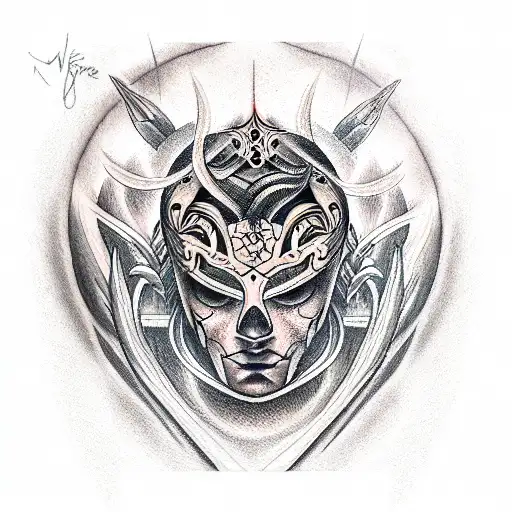 born a warrior lives forever tattoo design idea