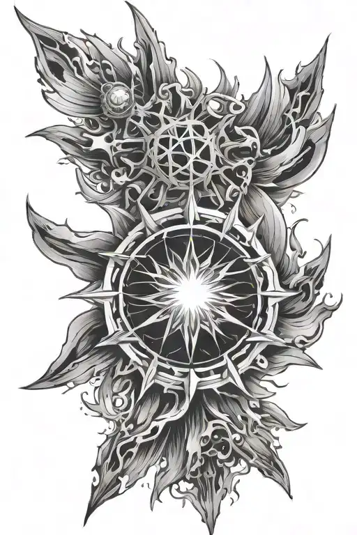 supernova blown tattoo design idea