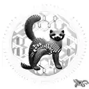 Intricate honey badger design made of interconnected silver coin gears tattoo design idea