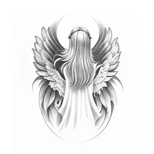 real angel tattoo design idea