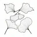 2 leaves of Ginkgo biloba Black and White tattoo design idea