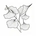 2 leaves of Ginkgo biloba Black and White tattoo design idea