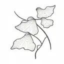 2 leaves of Ginkgo biloba Black and White tattoo design idea