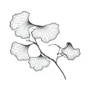 Ginkgo biloba leaves Black and White tattoo design idea