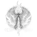 Phoenix rising from flames tattoo design idea