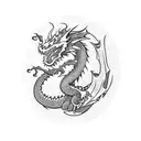 Dragon breathing water tattoo design idea