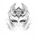 angel and devil, drama masks, gemini, bpd  tattoo design idea