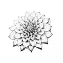 Abstract art inspired by the beauty of a Dahlia flower in solitude tattoo design idea