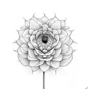 Abstract art inspired by the beauty of a Dahlia flower in solitude tattoo design idea