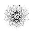 Abstract art inspired by the beauty of a Dahlia flower in solitude tattoo design idea