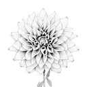 Abstract art inspired by the beauty of a Dahlia flower in solitude tattoo design idea