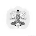 A powerful yoga pose intertwined with tree branches, representing strength and balance tattoo design idea