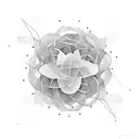 two abstract intertwining flowers representing loneliness in a minimalist geometric style  tattoo design idea