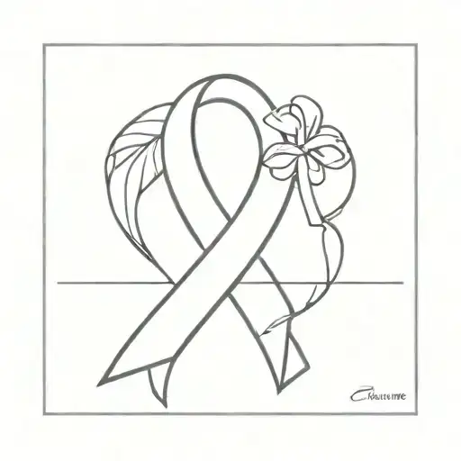 Breast Cancer Ribbon tattoo design idea