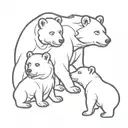 3 bears facing each other tattoo design idea