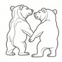 3 bears facing each other tattoo design idea