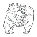 3 bears facing each other tattoo design idea
