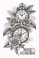 rose clouds clock I can do thing through Christ who strengthens me tattoo design idea
