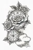 rose clouds clock I can do thing through Christ who strengthens me tattoo design idea