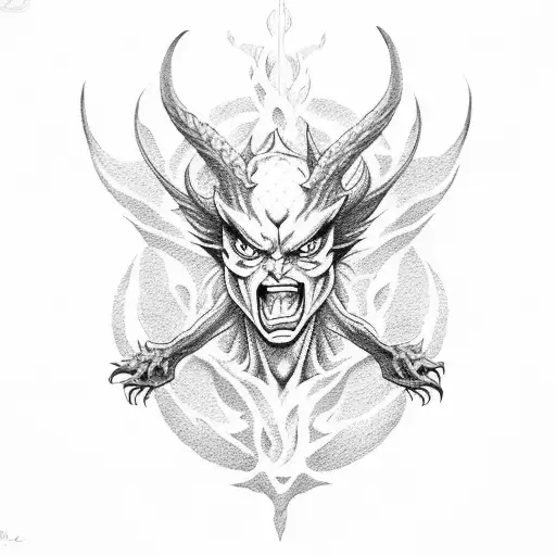 Devilman Crybaby fighting Satan tattoo design idea