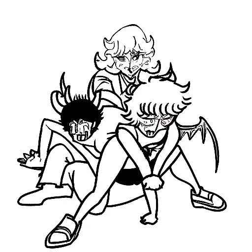 Devilman Crybaby fighting Satan tattoo design idea
