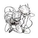 Devilman Crybaby fighting Satan tattoo design idea