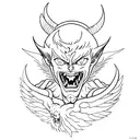 Devilman Crybaby fighting Satan tattoo design idea