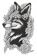 fox head tattoo design idea