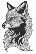 fox head tattoo design idea