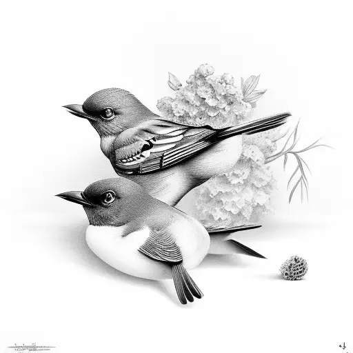 3 birds silouhette tattoo design idea