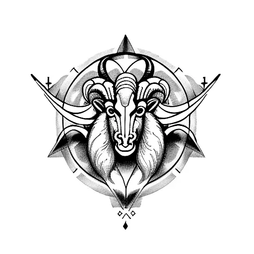 number 23 and aries symbol tattoo design idea