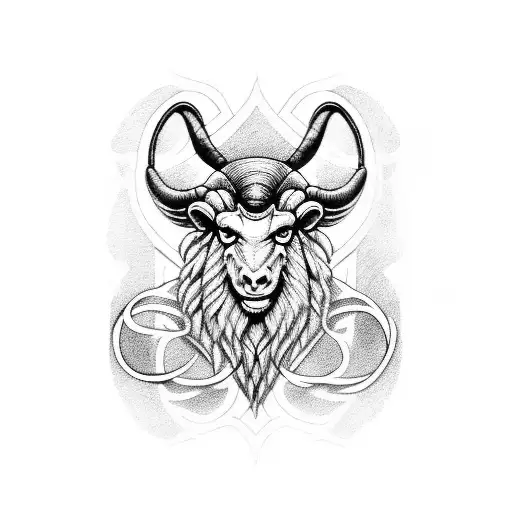 aries symbol and number 23 tattoo design idea