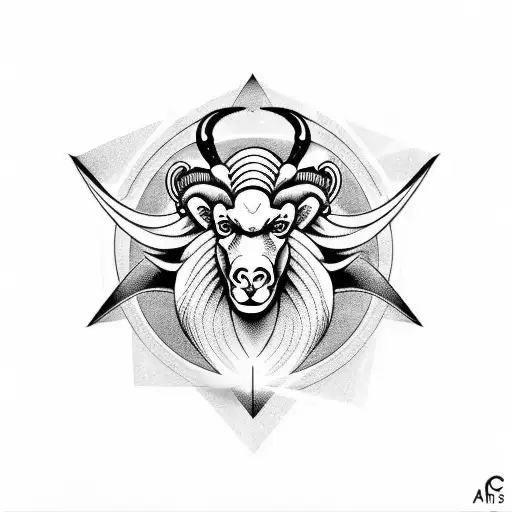 number 23 and aries symbol tattoo design idea