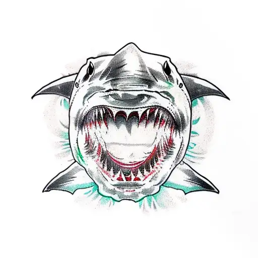 great white shark tattoo design idea