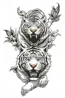 White tiger emerging tattoo design idea