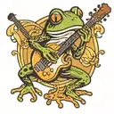 frog playing guitar  tattoo design idea
