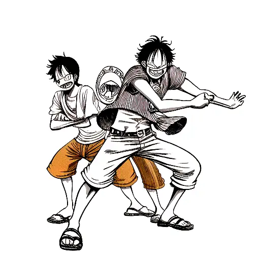luffy, sabo, Ace one piece  tattoo design idea