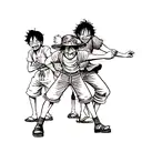 luffy, sabo, Ace tattoo design idea