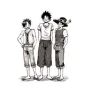 luffy, sabo, Ace tattoo design idea