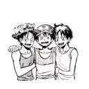 luffy, sabo, Ace tattoo design idea