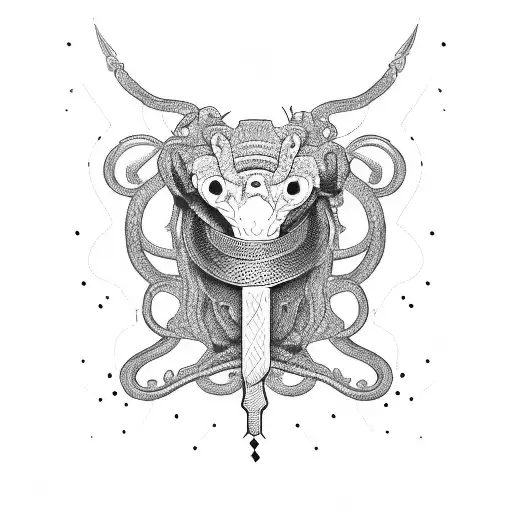 chain links with snake tattoo design idea