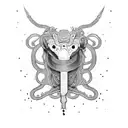 chain links with snake tattoo design idea