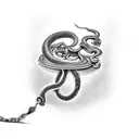 chain links with snake tattoo design idea
