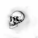 falling skull angel tattoo design idea