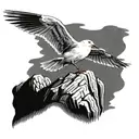 Seagull standing on a rock looking tattoo design idea