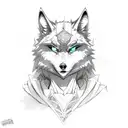 nightcore anime girl wolf tattoo design idea