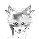 nightcore anime girl wolf tattoo design idea