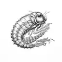 dried shrimp on asphalt tattoo design idea
